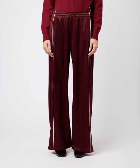 calça reta feminina com nervuras mindset vinho