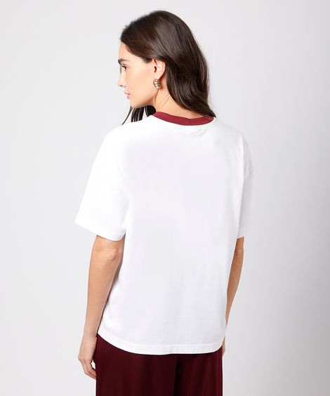 camiseta oversized feminina de algodão mindset off white