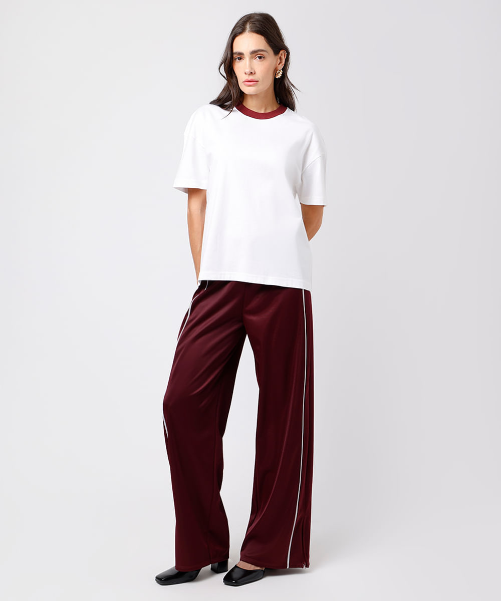 camiseta oversized feminina de algodão mindset off white