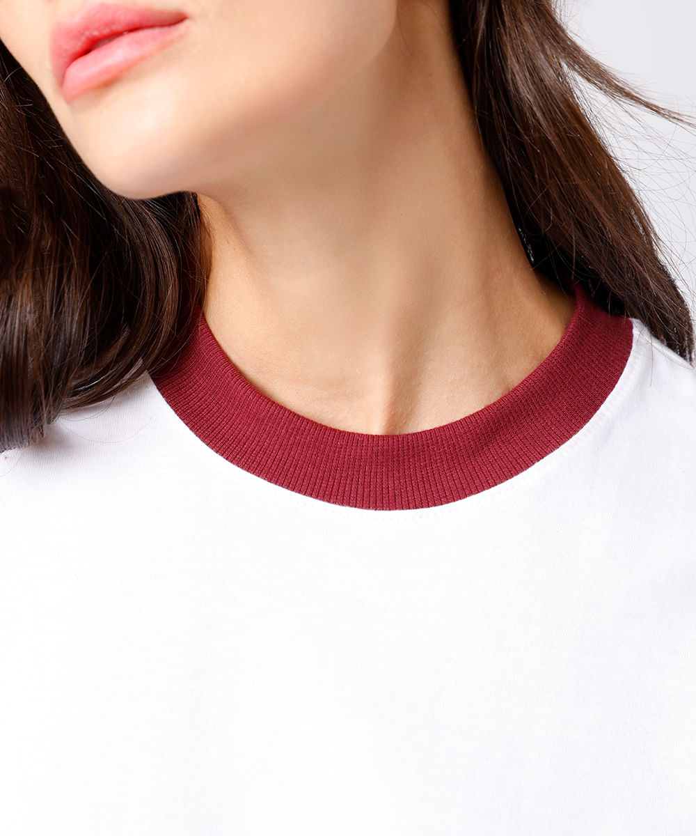 camiseta oversized feminina de algodão mindset off white