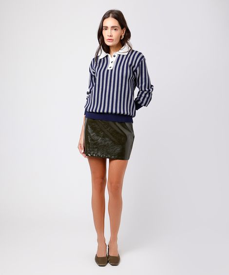 minissaia feminina de poliuretano texturizada mindset verde