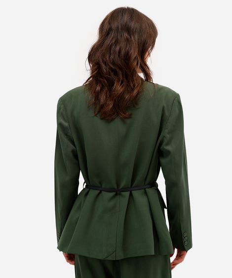 blazer feminino de viscose com cinto rita lazzarotti verde