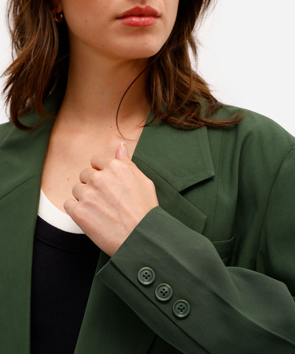 blazer feminino de viscose com cinto rita lazzarotti verde