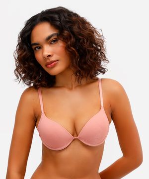 sutiã push up com aro e bojo rosa