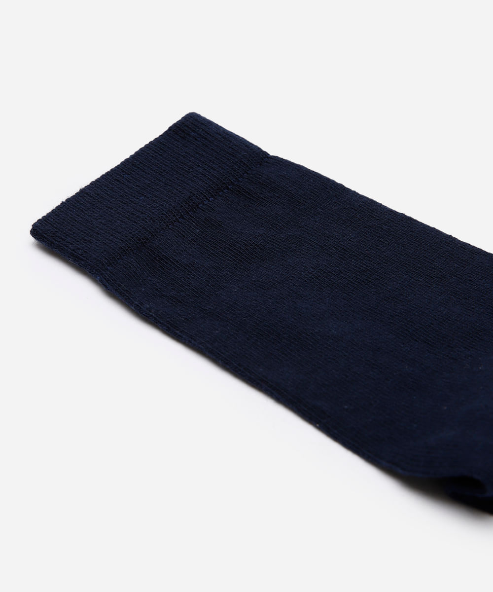 meia cano longo de algodão - azul marinho