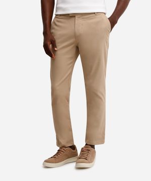 calça slim cropped masculina bege