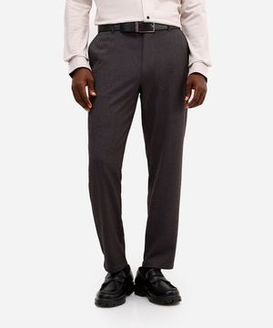 calça slim chino cós elástico stretch cinza