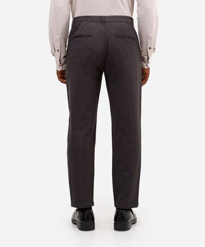 calça slim chino cós elástico stretch cinza