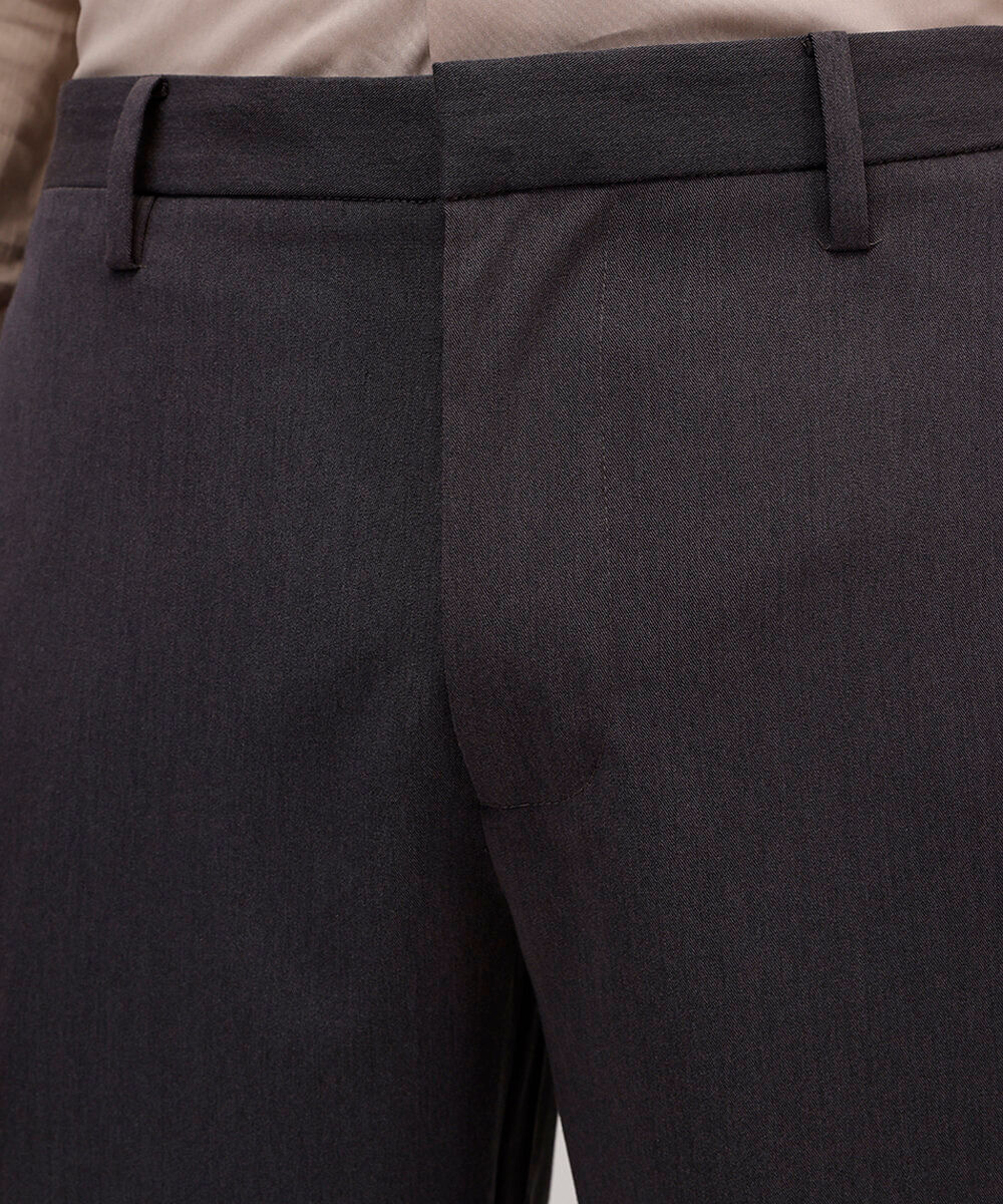 calça reta de alfaiataria cinza