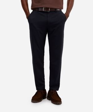 calça slim chino cós elástico stretch azul