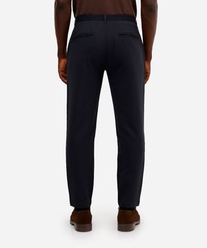 calça slim chino cós elástico stretch azul