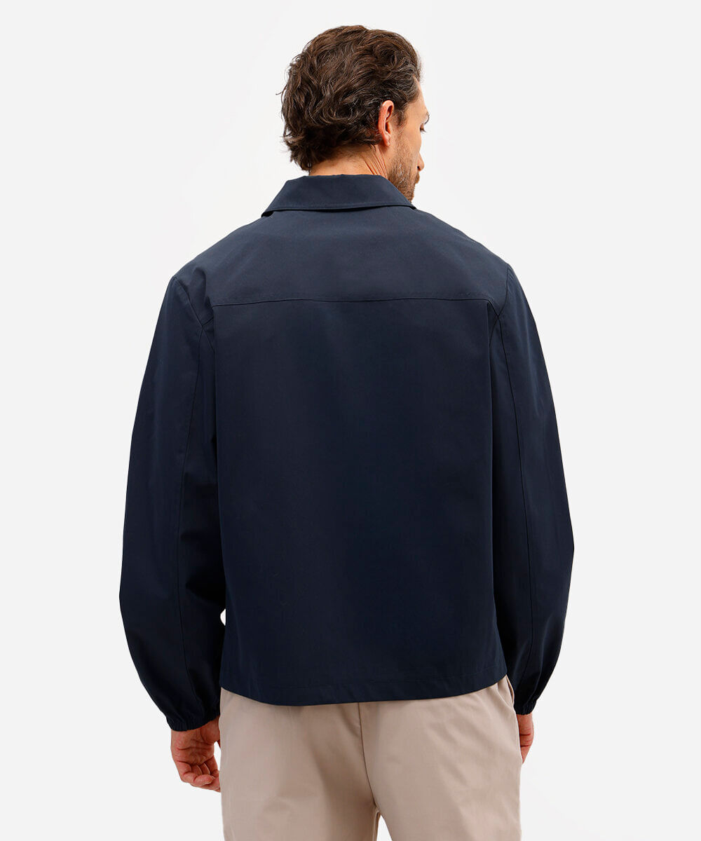 jaqueta masculina gola clássica azul