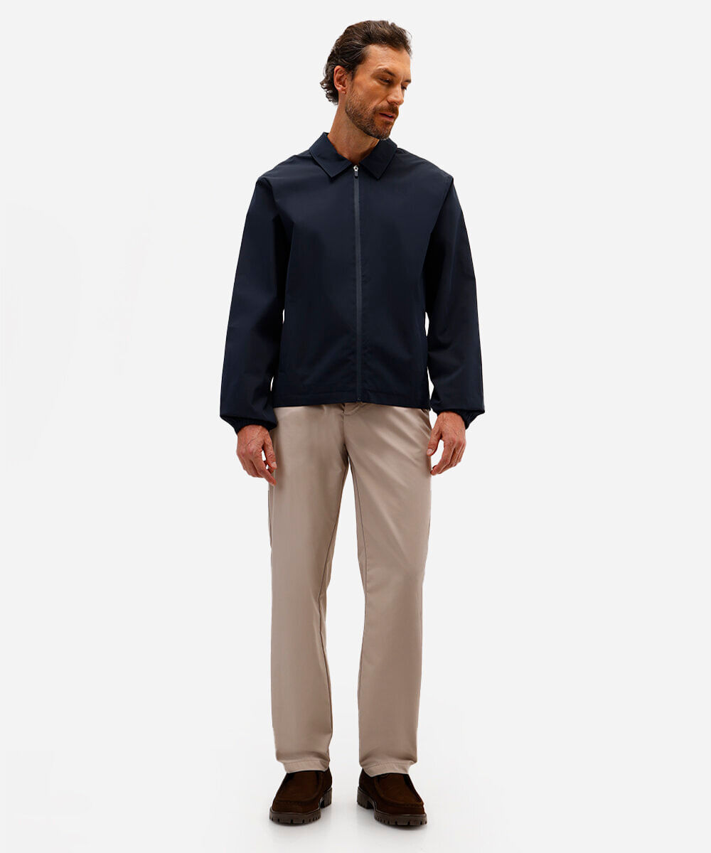 jaqueta masculina gola clássica azul