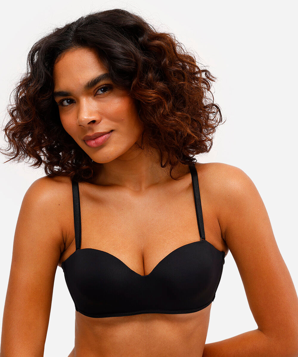kit de 2 sutiãs femininos meia taça alça removível colorido