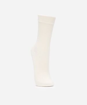 meia cano longo de algodão - off white