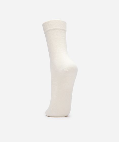 meia cano longo de algodão - off white