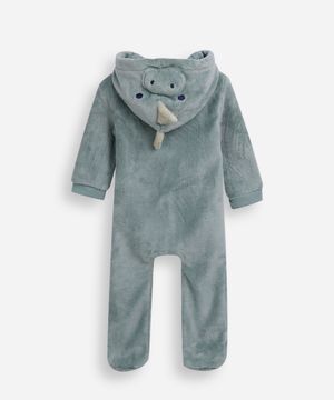 macacão infantil em fleece dino verde