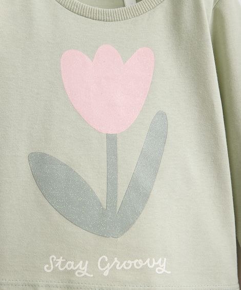 blusa infantil de algodão tulipa verde