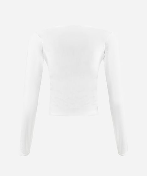 blusa cropped juvenil laços off white