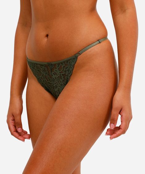 kit de 2 calcinhas femininas string fio em renda colorido