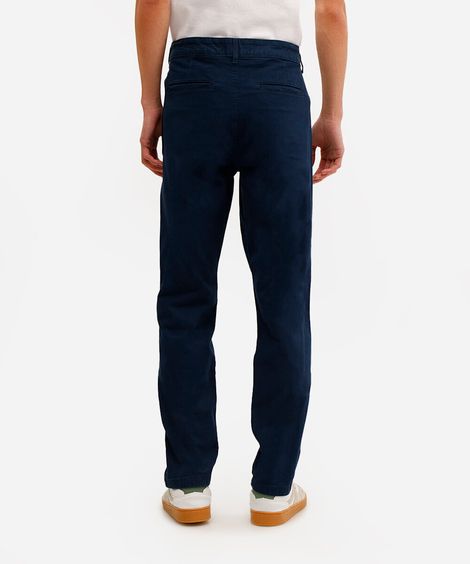 calça chino slim masculina de sarja azul