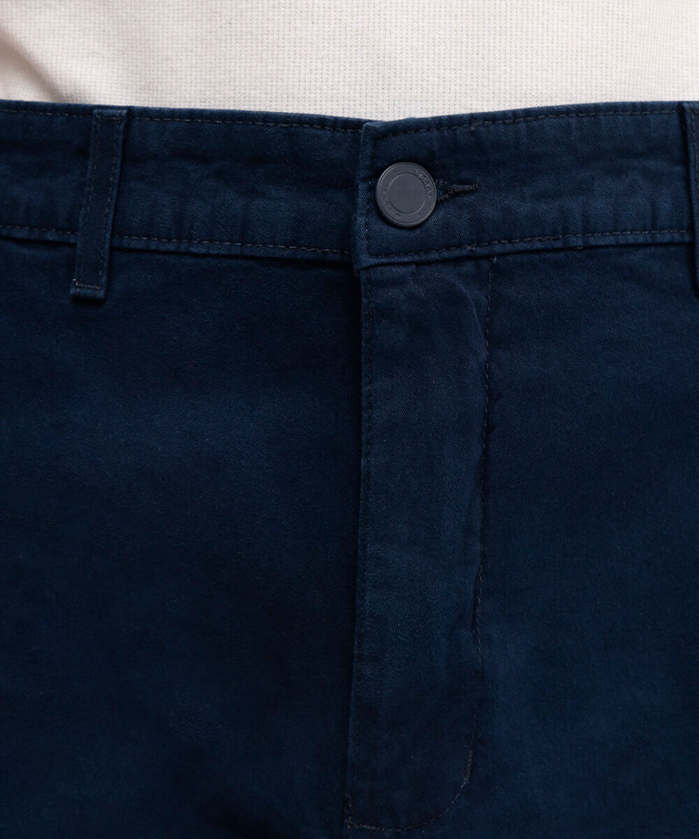 calça chino slim masculina de sarja azul