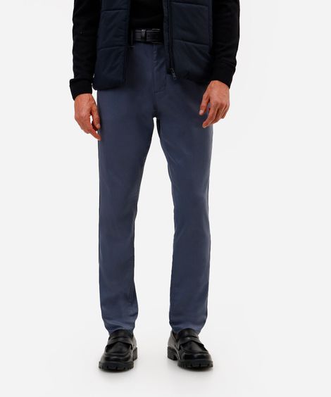 calça chino carrot de alfaiataria masculina azul