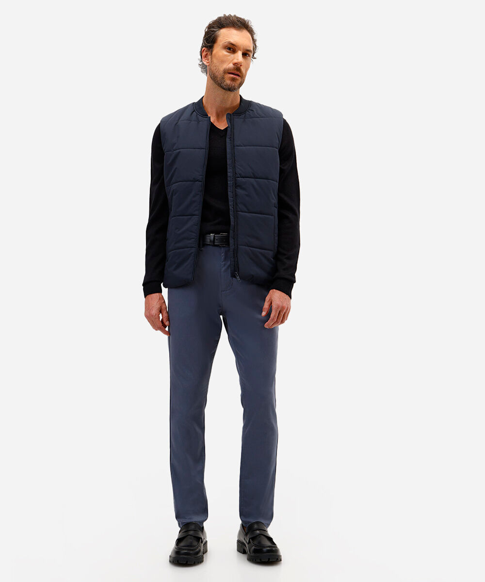 calça chino carrot de alfaiataria masculina azul