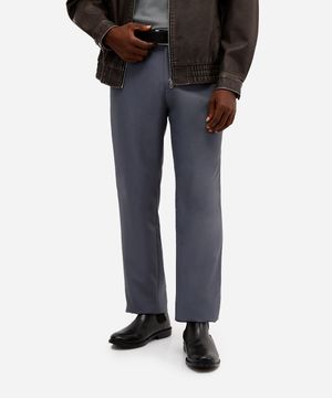 Calça Social Masculina Reta Alfaiatada cinza