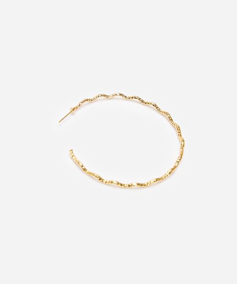 brinco argola delicada torcida dourado