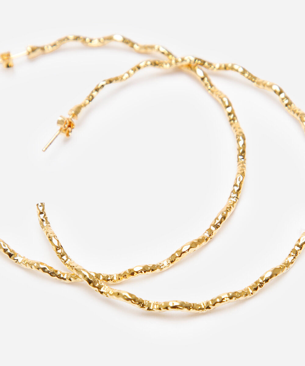 brinco argola delicada torcida dourado