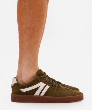 tênis casual com recortes bicolor ace verde