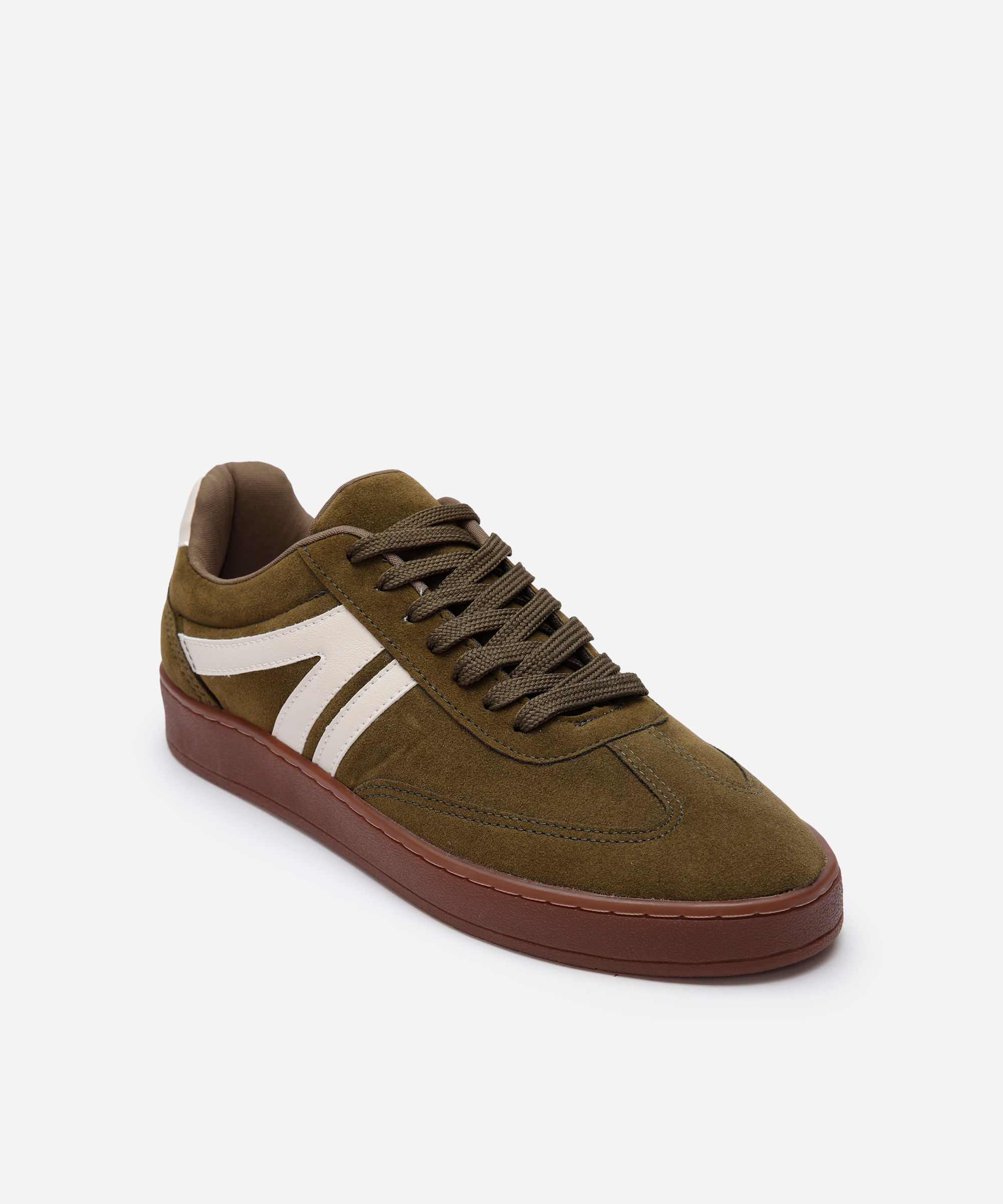 tênis casual com recortes bicolor verde