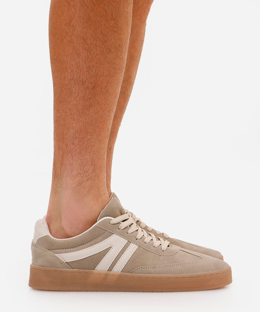 tênis casual com recortes bicolor ace cinza