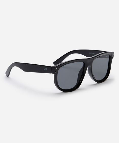 óculos de sol oval preto