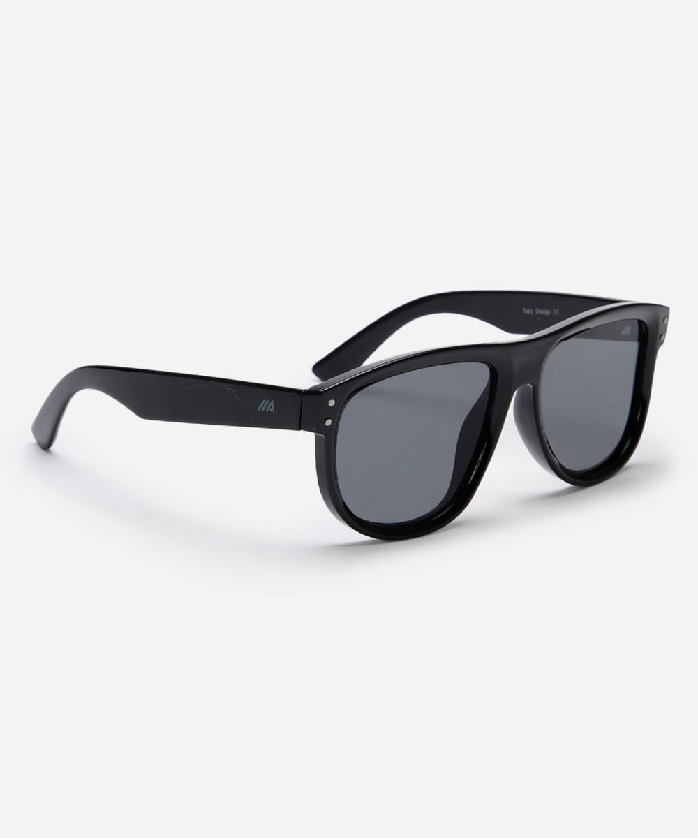 óculos de sol oval preto
