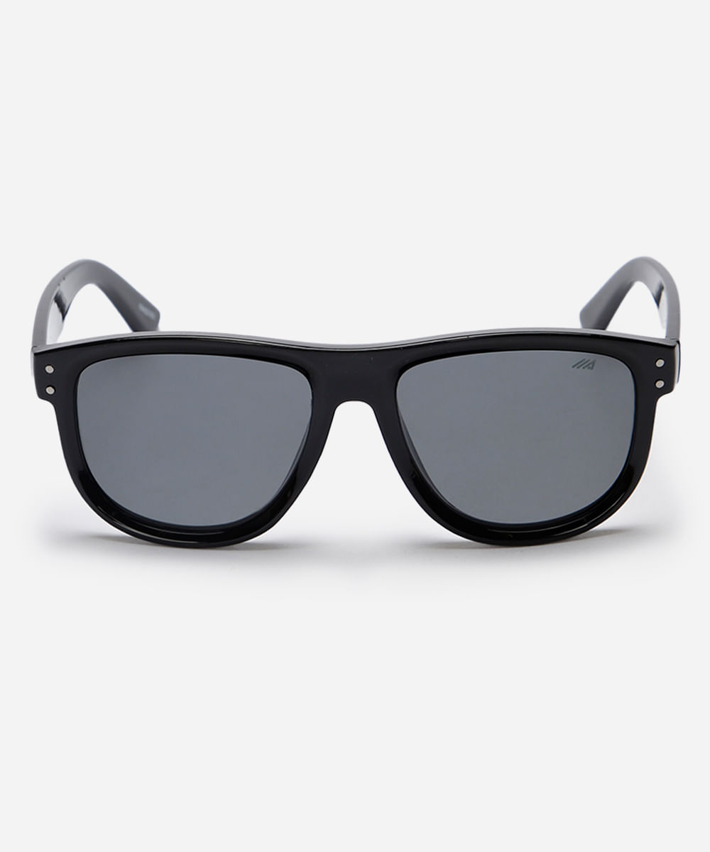 óculos de sol oval preto