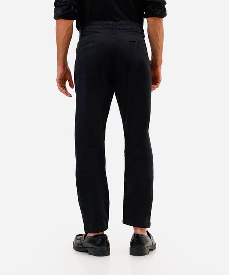 calça chino slim masculina de sarja preta