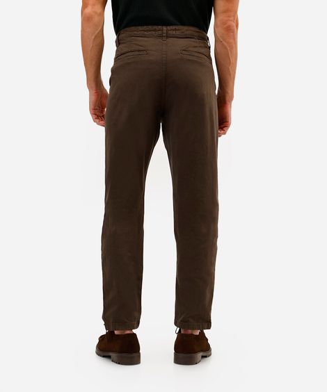 calça chino slim masculina de sarja marrom