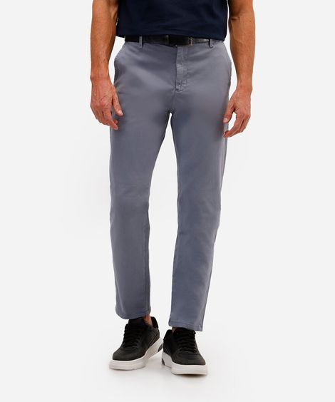 calça chino slim de sarja com elastano masculina azul