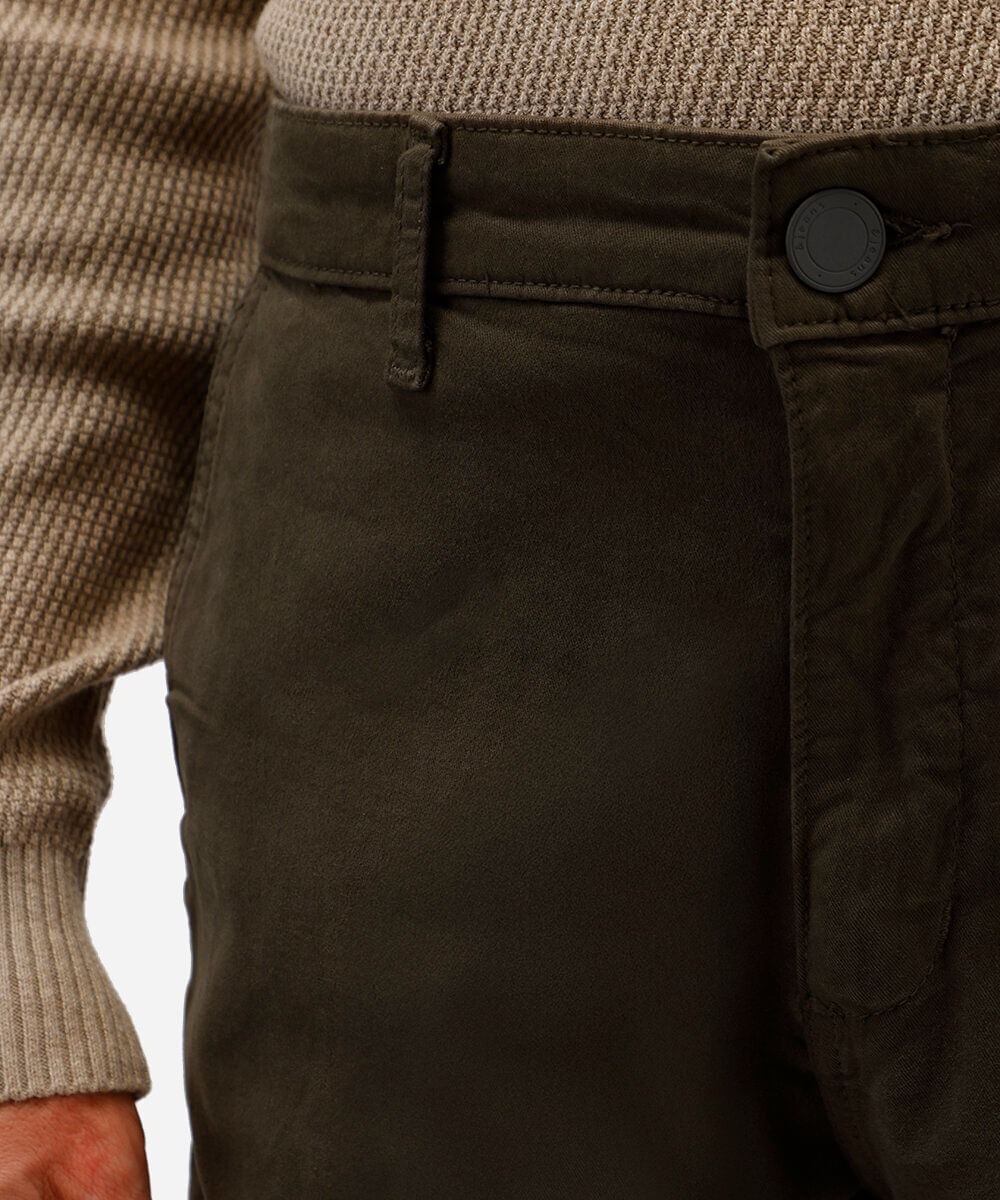 calça chino slim masculina de sarja verde