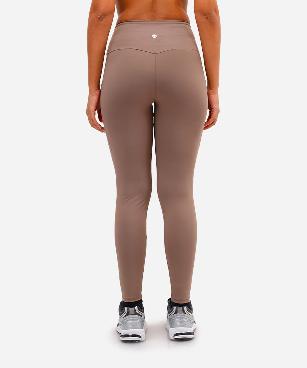 calça legging feminina esportiva com refletivo marrom