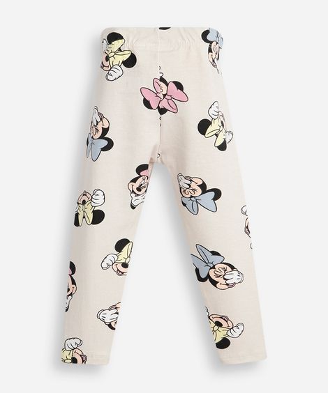 calça legging infantil minnie bege
