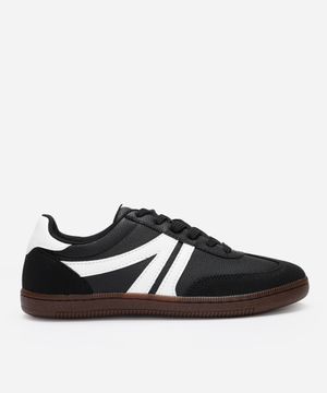 tênis casual com recortes bicolor ace preto