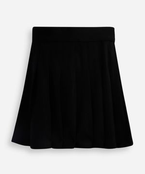 saia curta plissada infantil - preto
