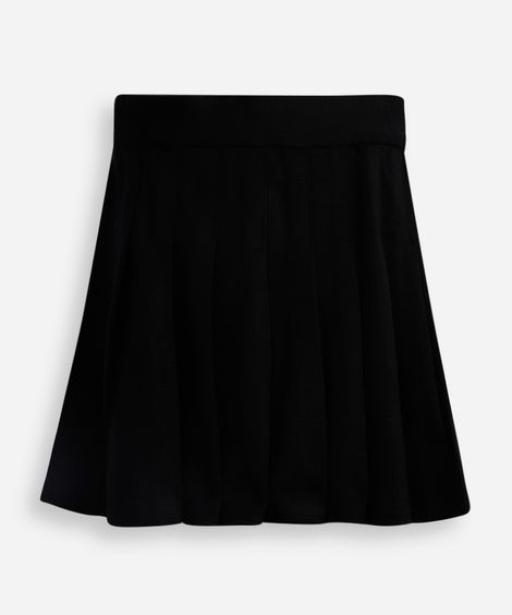 saia curta plissada infantil - preto