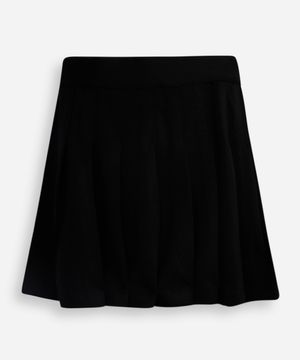saia curta plissada infantil - preto