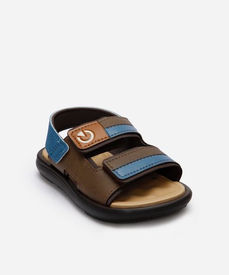 papete infantil com velcro cártago marrom