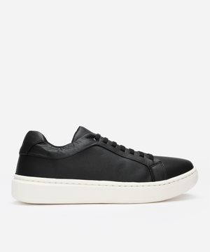 tênis casual de couro com recortes oneself preto