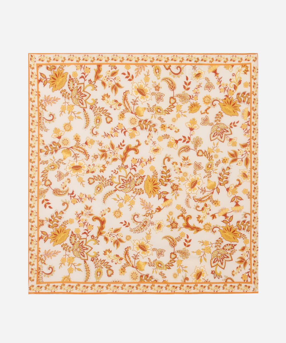 lenço feminino floral amarelo